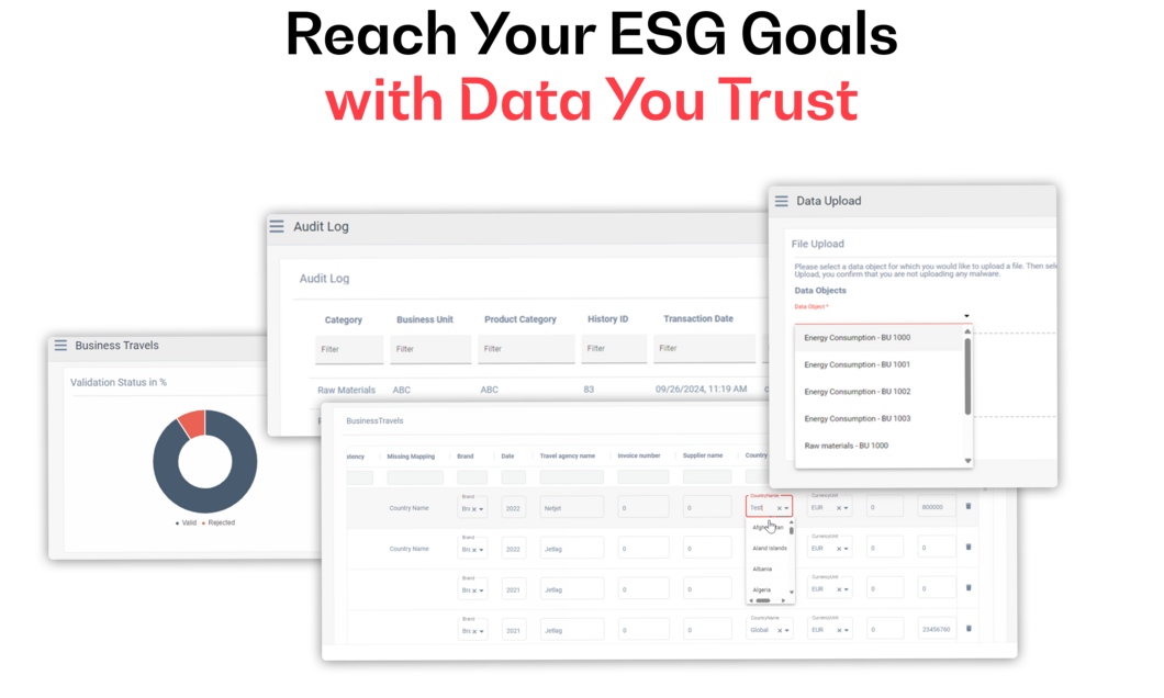 Data Quality Navigator empowers companies to meet ESG reporting requirements with clean, complete, and reliable data. Our AI-powered solution validates and cleanses data used in sustainability reporting, CSRD compliance, EU Taxonomy alignment, and climate-related disclosures. Eliminate gaps in your ESG data by automating validation processes, enriching missing values, and ensuring traceability for every data point. Whether you're reporting on emissions, energy consumption, diversity metrics, or supply chain sustainability, our platform helps you produce trusted, audit-ready ESG reports. Improve collaboration between sustainability, finance, and operations teams by providing a single source of truth for your ESG data. Data Quality Navigator integrates seamlessly with SAP, Oracle, and other enterprise systems to collect, cleanse, and govern the data required for ESG compliance and corporate responsibility reporting. Ensure your sustainability data is as reliable as your financial data with AI-powered data quality management.